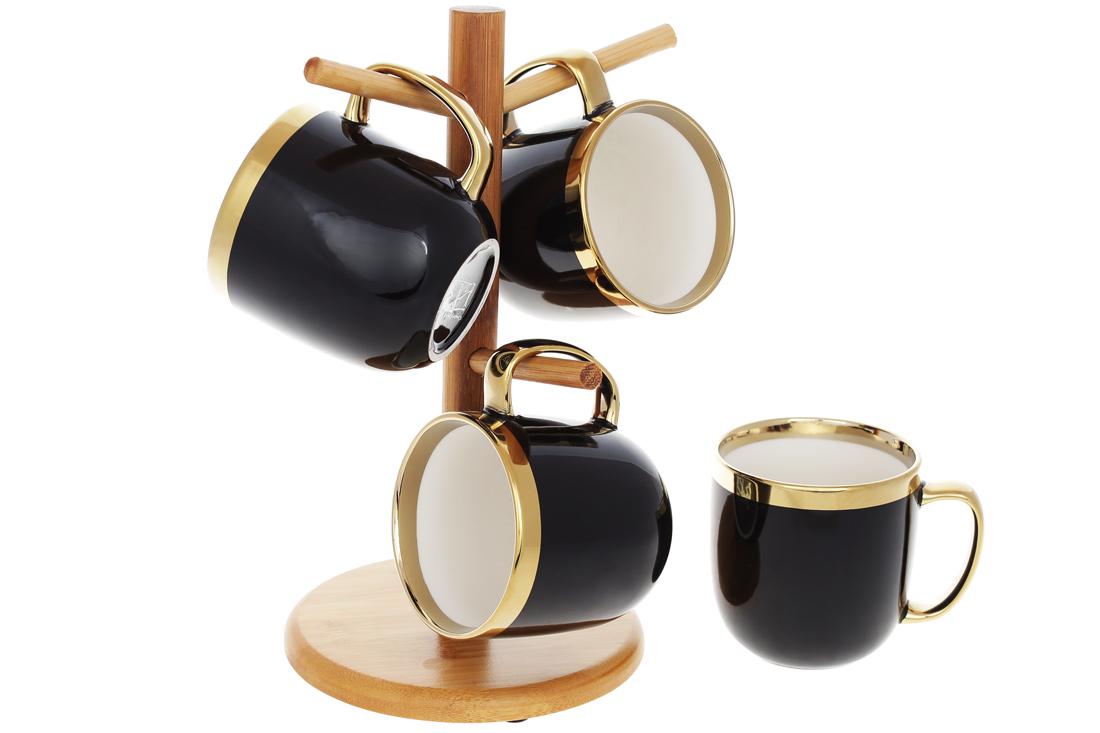 Набор фарфоровых кружек BonaDi Золотая линия 320 мл 4 шт. (905-230)