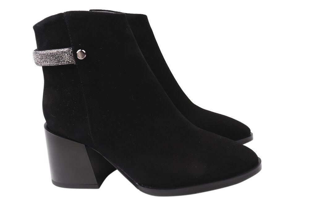 Ботильоны женские Molka из замши на большом каблуке р. 36 Черный (139-21DH)