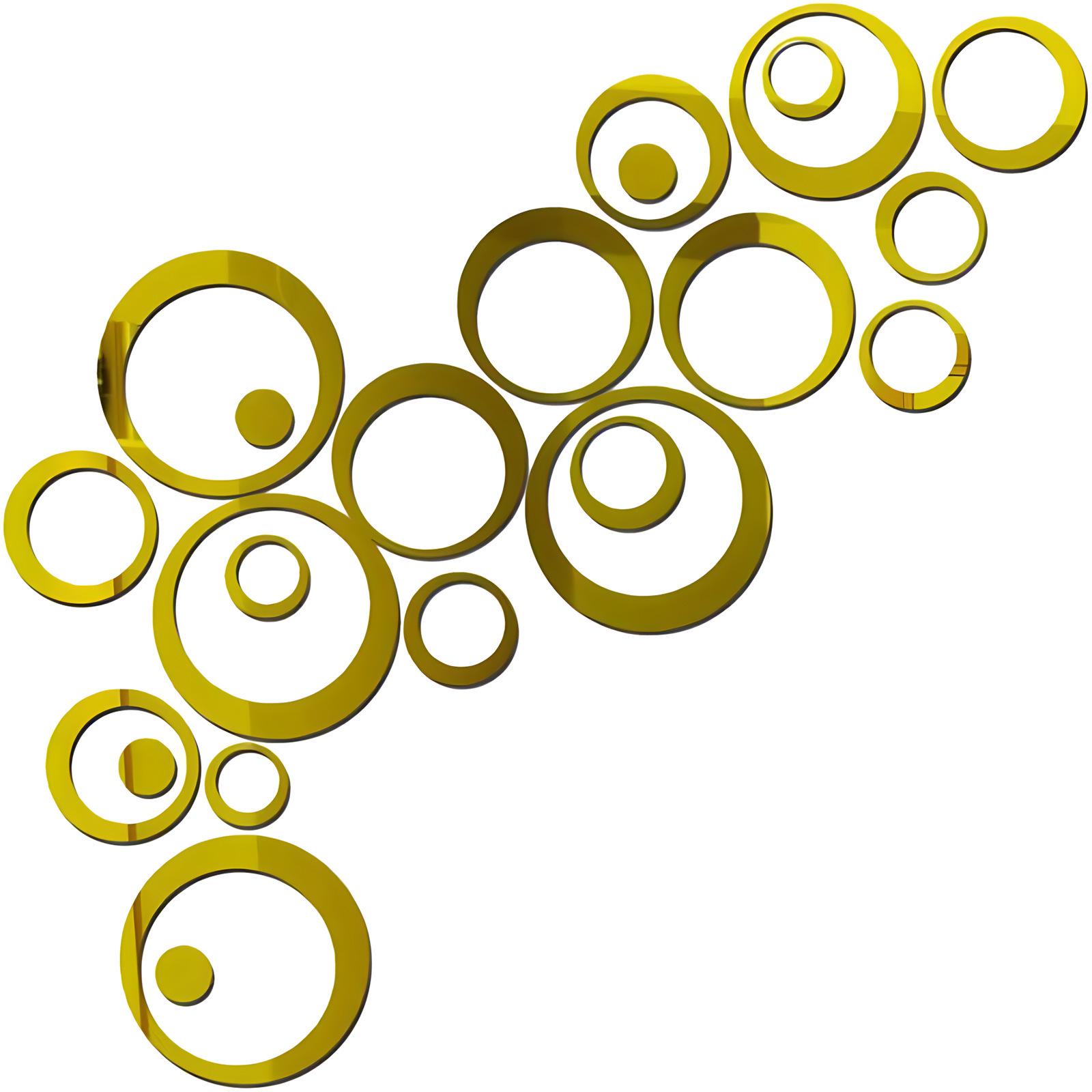 Наклейка на стену/мебель зеркальная акрил набор 24 шт. Золотой ( 8982)