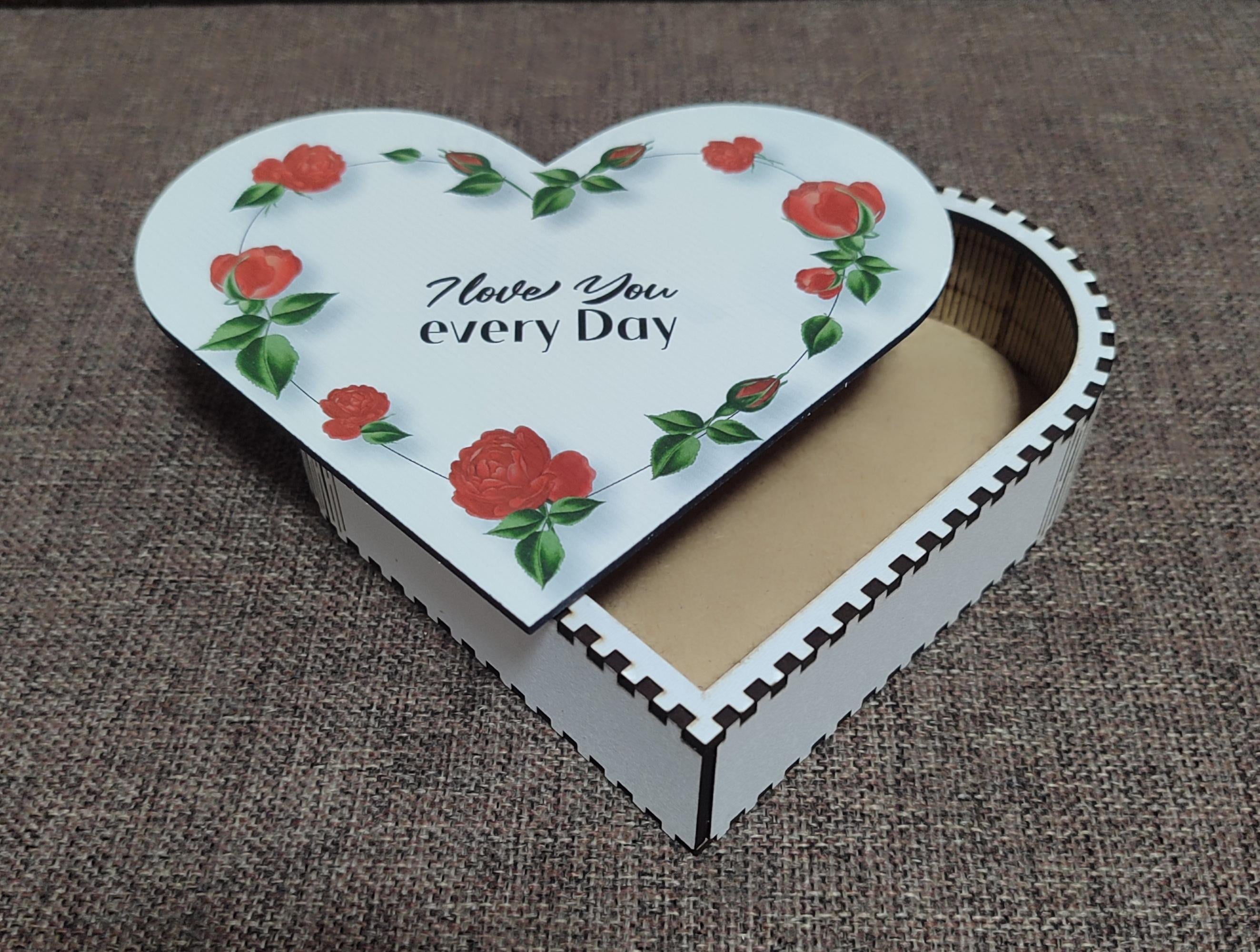 Подарочная коробка I love you every day с крышкой в форме сердца 2 шт. Сейм (513)