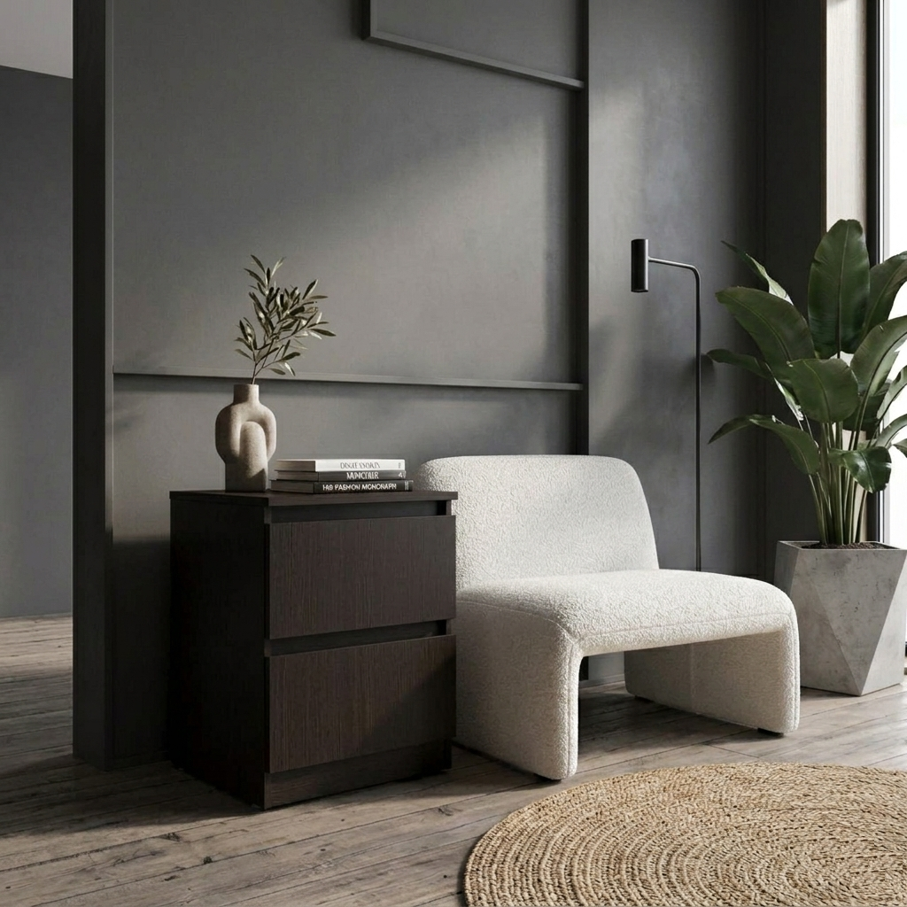 Тумба прикроватная MEBEX на 2 ящика 40х40х54,4 см Венге Магия (VS2B400VM)