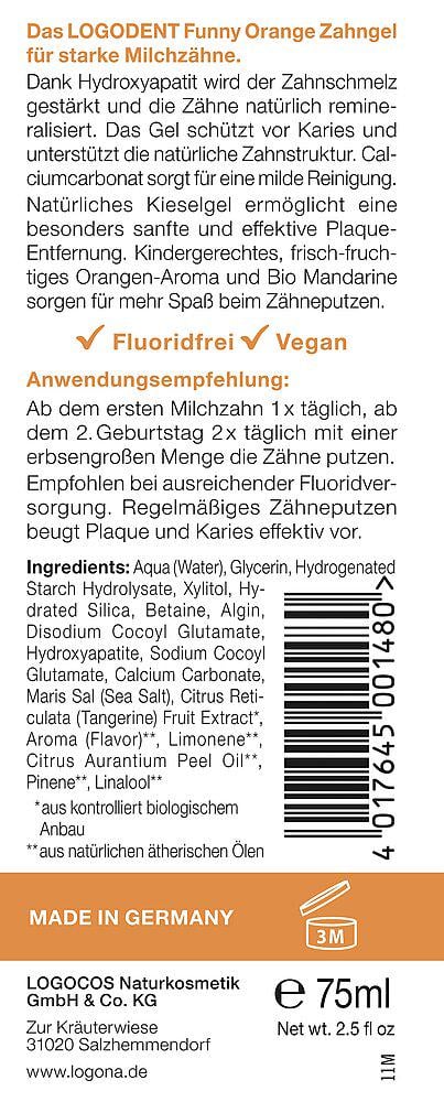 Гель зубний для дітей 0-6 років Sante Kids Funny Orange без фтору 75 мл (700246) - фото 2 Гель зубний для дітей 0-6 років Sante Kids Funny Orange без фтору 75 мл (700246) - фото 2