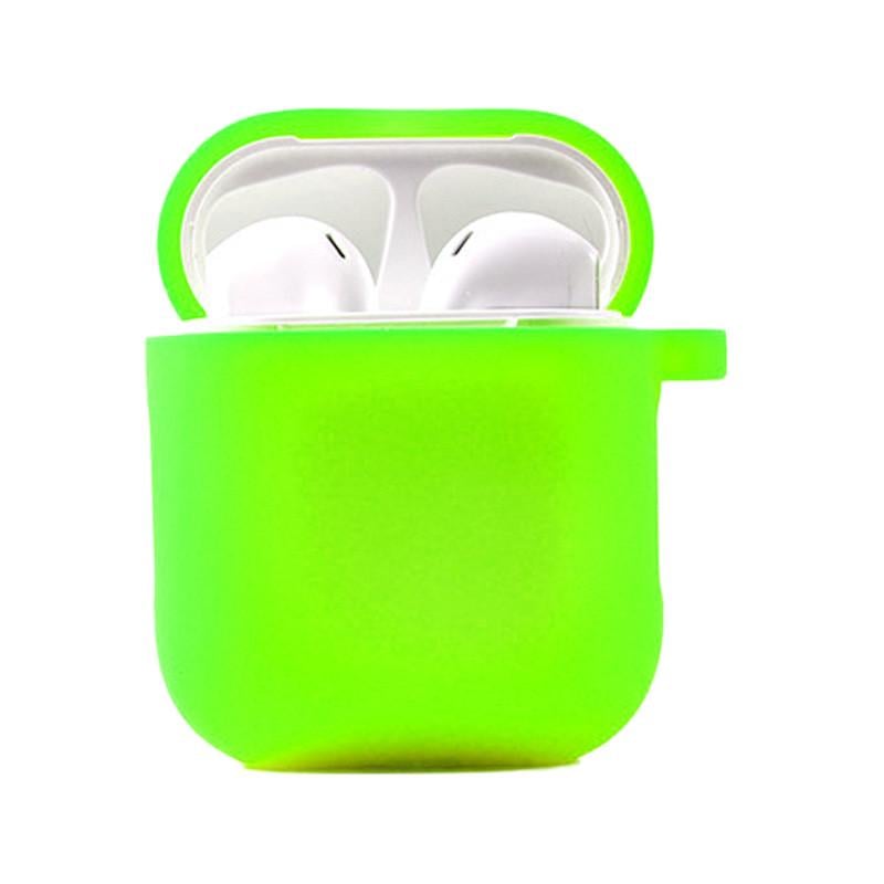 Футляр силіконовий Epik для навушників Airpods 1/2 з мікрофіброю Салатовий/Neon green (00000039442_19)