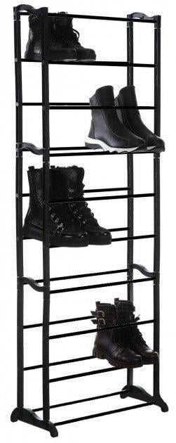 Полиця для взуття Amazing Shoe Rack для взуття на 30 пар з 10 полицями Чорний (ASR-12) - фото 2 Полиця для взуття Amazing Shoe Rack для взуття на 30 пар з 10 полицями Чорний (ASR-12) - фото 2