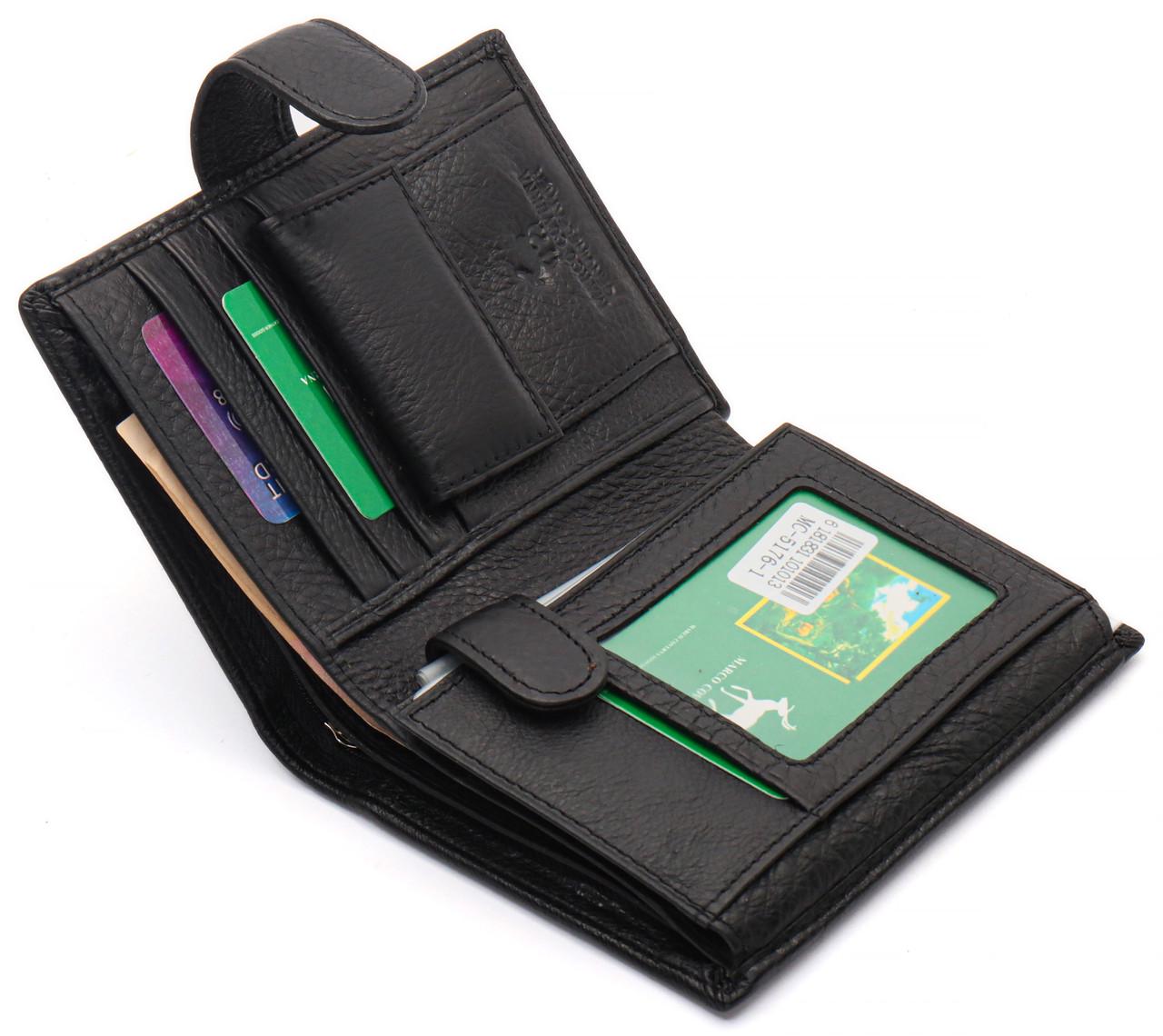 Кошелек мужской Marco Coverna вертикального типа из натуральной кожи под документы Черный (MC-5176-1) - фото 4 Кошелек мужской Marco Coverna вертикального типа из натуральной кожи под документы Черный (MC-5176-1) - фото 4