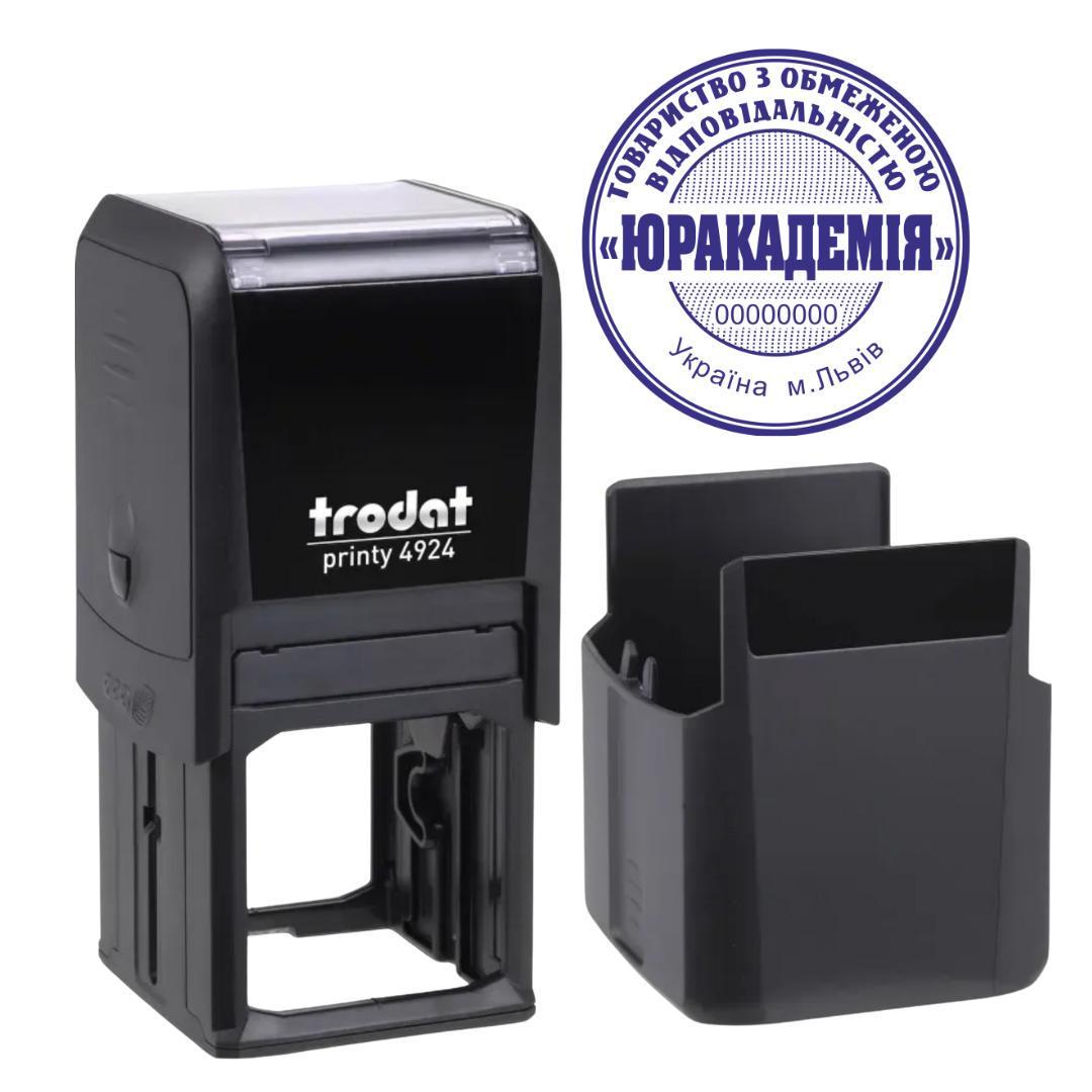 Печатка ТОВ на автоматичному оснащенні Trodat 4924 d 40 мм з ковпачком Чорний (ТОВ10/4924/B)