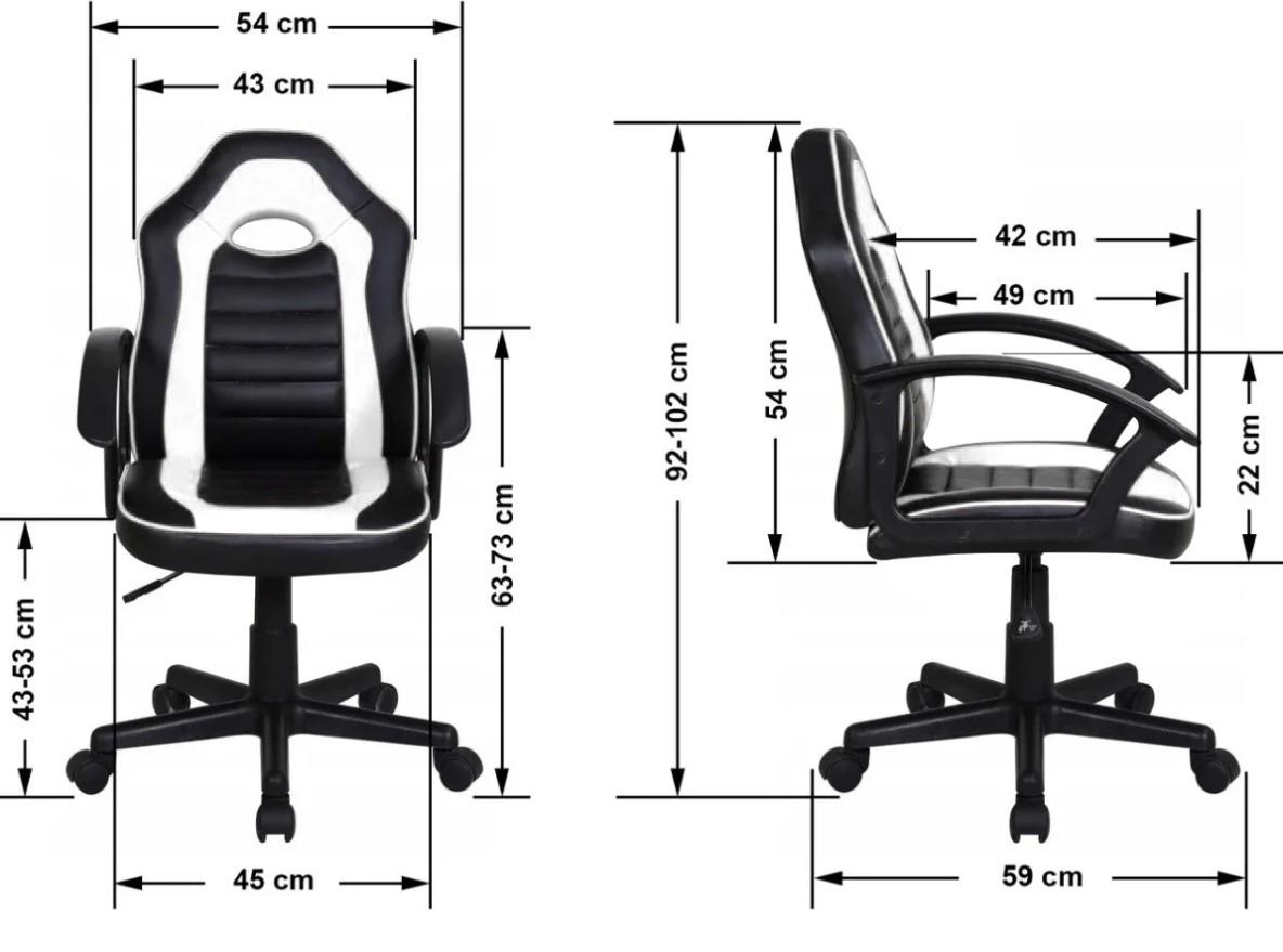 Крісло комп'ютерне ігрове Home Fest ELIS Чорний з білим (G-5111 White) - фото 4