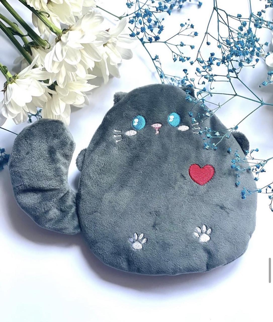 Игрушка-грелка Котик с вишневыми косточками Серый (1643454028) Игрушка-грелка Котик с вишневыми косточками Серый (1643454028)