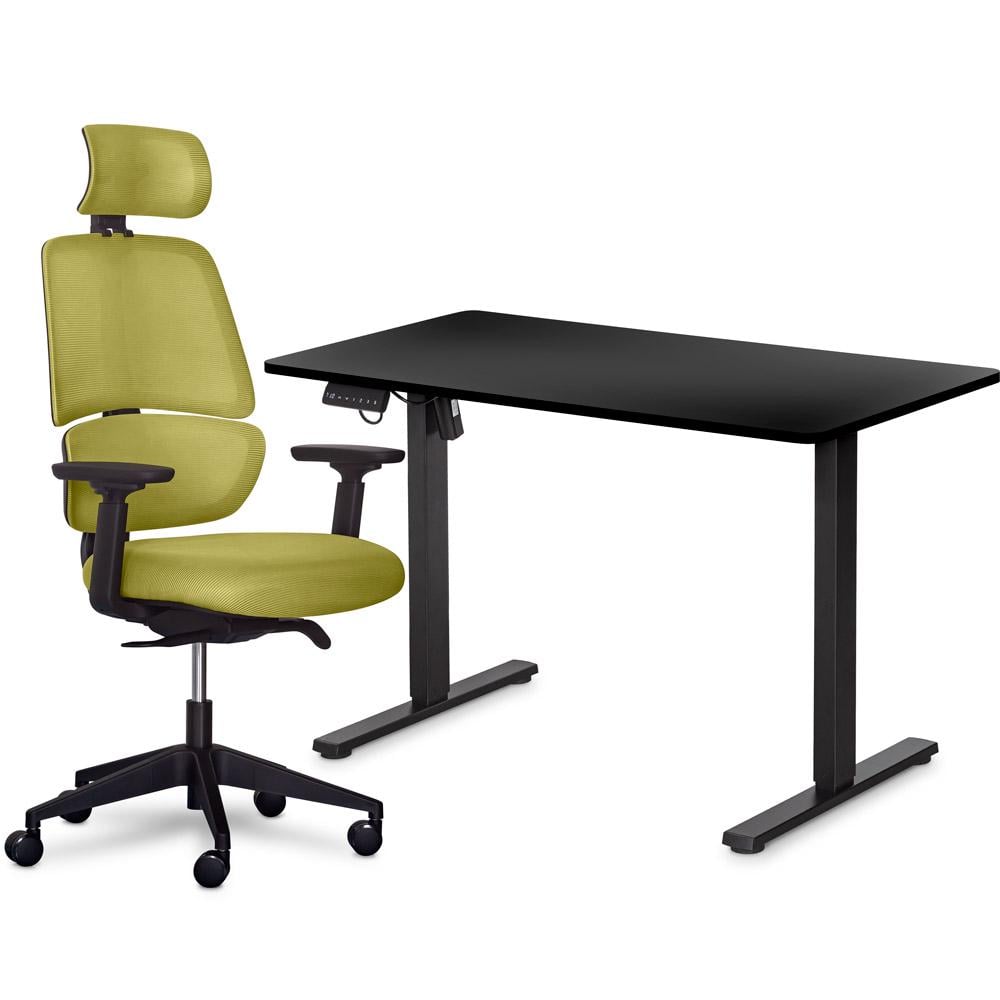 Комплект Mealux PowerDesk Lite Black + Leo Air Plus Green (EVO-201 Lite B/B+Y 546 KZ)