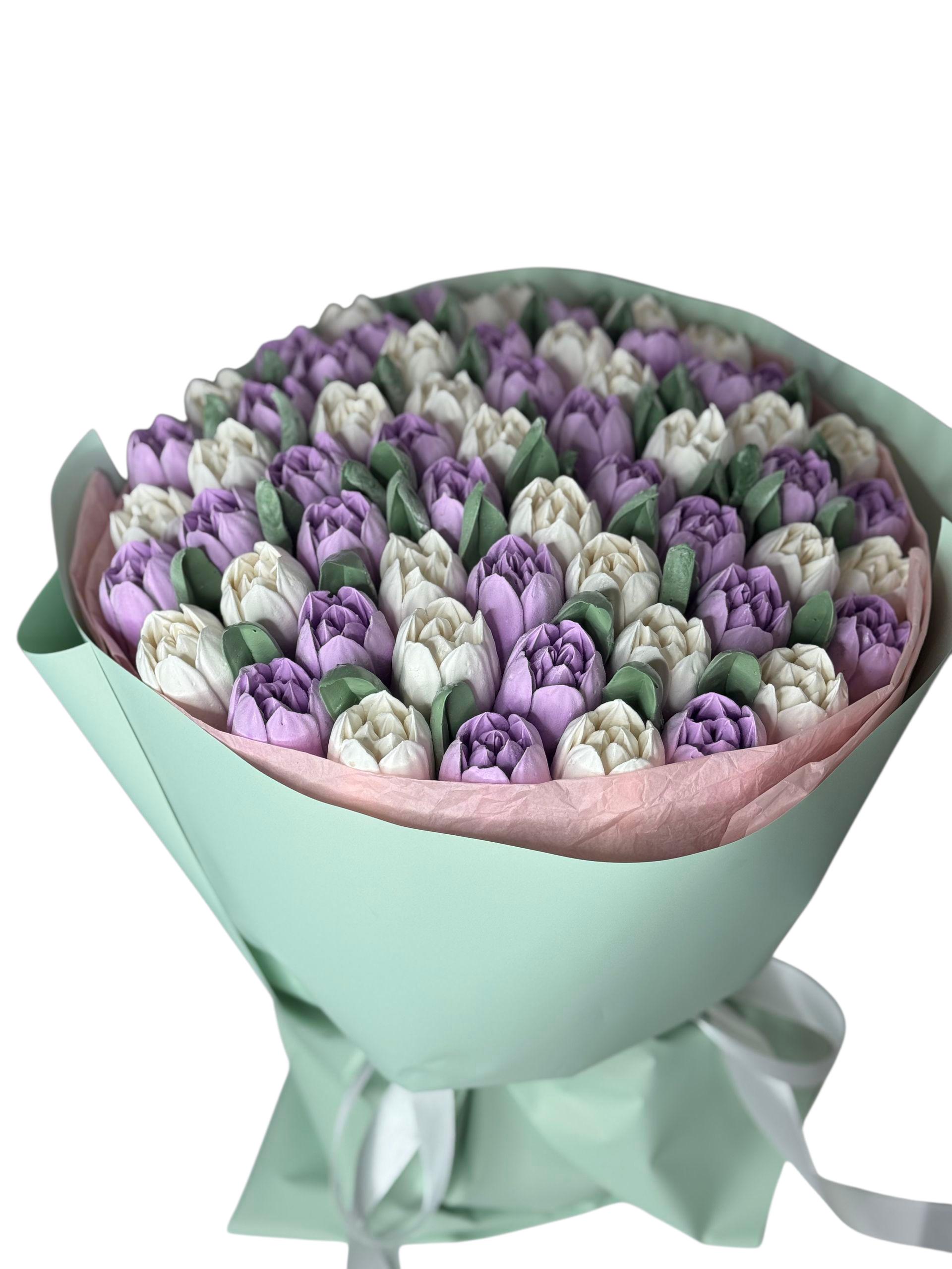 Букет зефірних квітів ручної роботи 30 см (30317972)