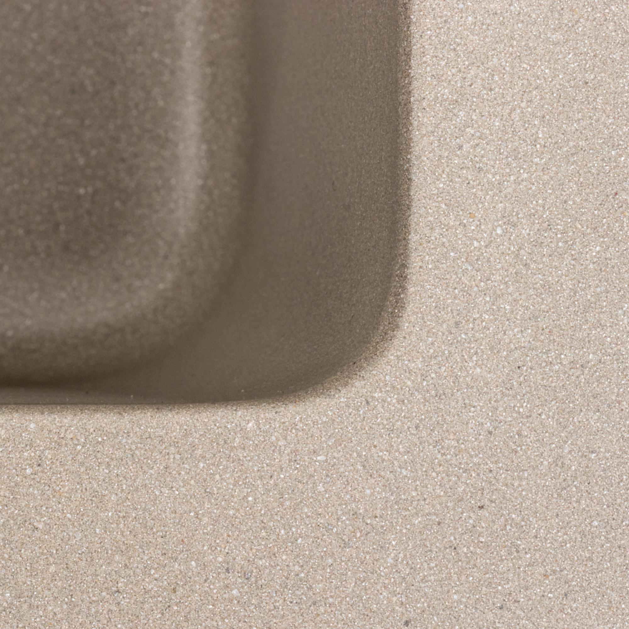 Мийка кухонна Platinum PLS-A39658 гранітна прямокутна 780x450 мм Бежевий (25961118) - фото 7