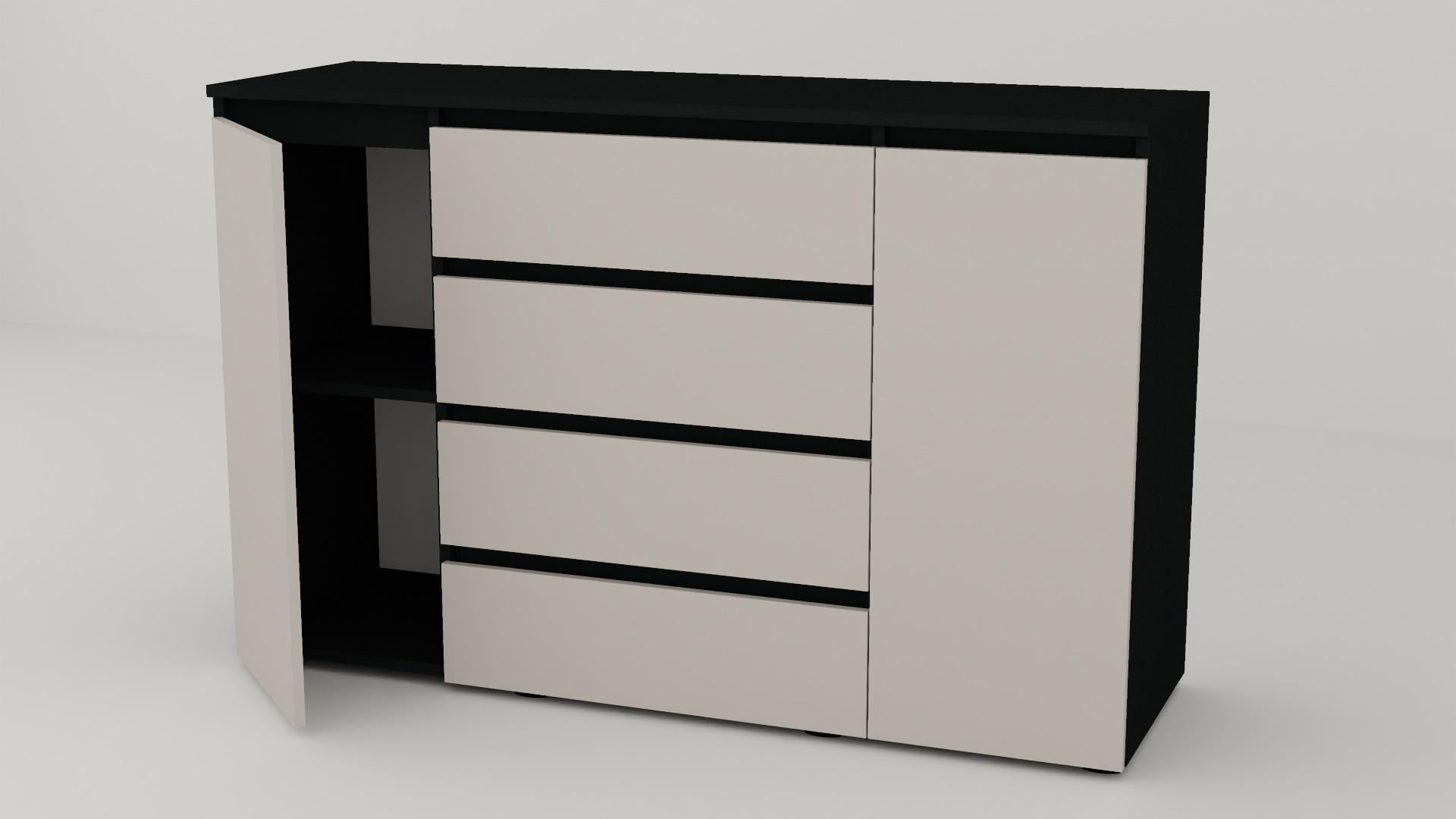 Комод Алекса СН-141/38 140х38х90 см Кашемир/Антрацитовый