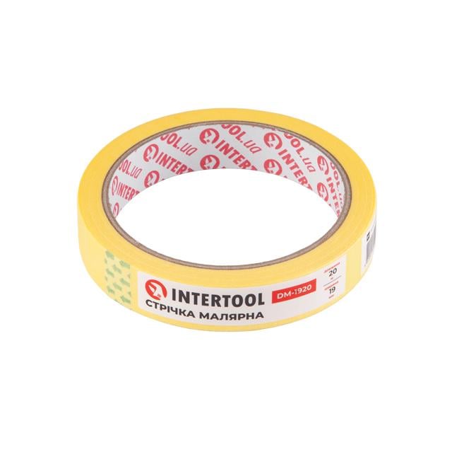 Стрічка малярська Intertool DM-1920 19 мм 20 м 125 Мкм Жовтий