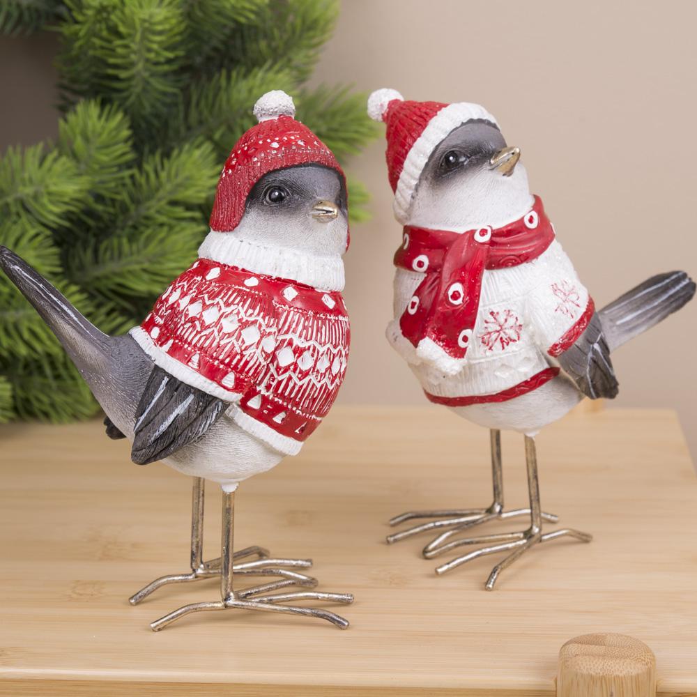 Фигурка новогодняя Воробушка в шаке 2 шт. (4020)