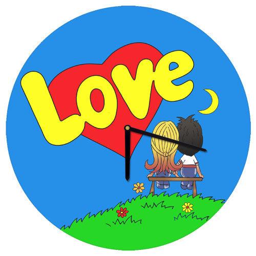 Часы настенные круглые Presentville Love 36 см Синий (CHR O 15M001)