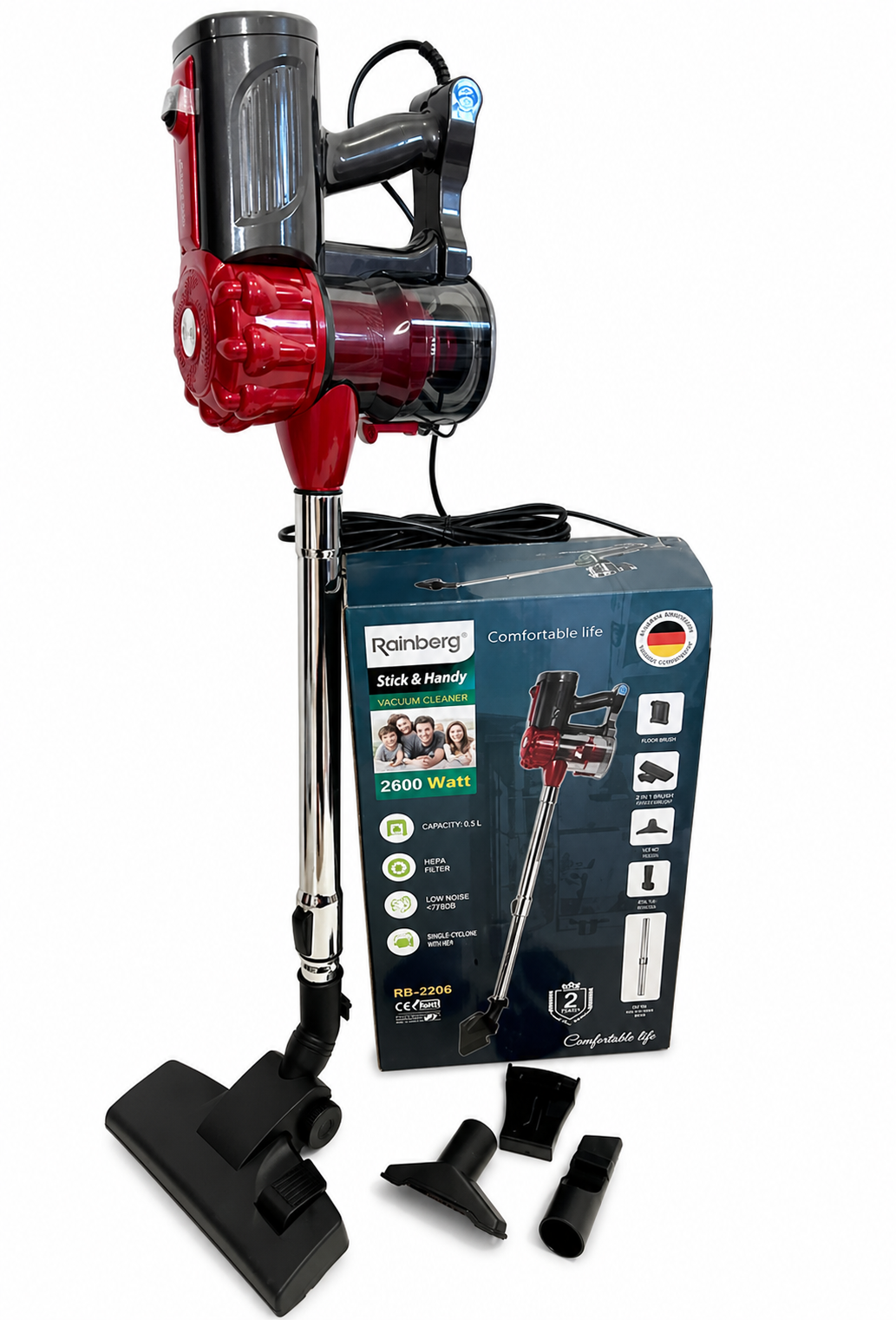 Пылесос ручной вертикальный Rainberg RB-2265 2500 Вт для сухой уборки (34243102)