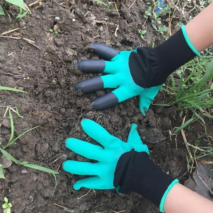 Садові рукавички з пластиковими кігтями на 1 рукавичку прогумовані Зелений (R9532) - фото 5 Садові рукавички з пластиковими кігтями на 1 рукавичку прогумовані Зелений (R9532) - фото 5