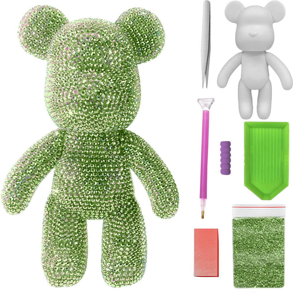Алмазная мозаика SHLab Мишка Голограммные Стразы 33 см Green (41372-08)