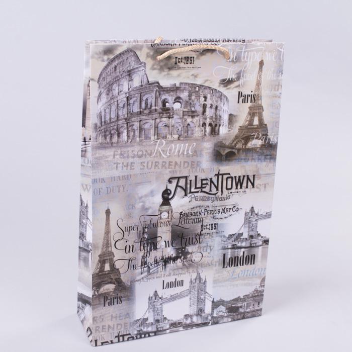 Подарочный пакет Города 25x38x8 (5432-15)