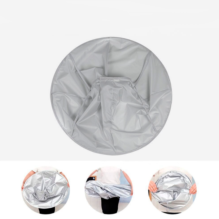 Накидка-парасолька для стрижки волосся водонепроникний складний нейлон 60 см Grey (725500) - фото 3