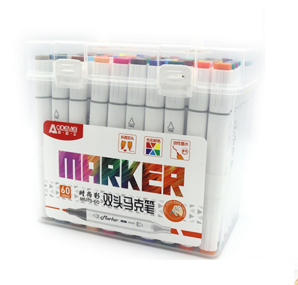 Набор двухсторонних скетчмаркеров Aodemei 60 цветов