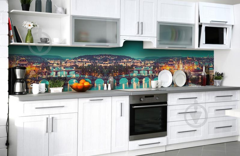 Скинали на кухню Zatarga «Мосты Италии» 600х2500 мм виниловая 3Д наклейка кухонный фартук самоклеящаяся