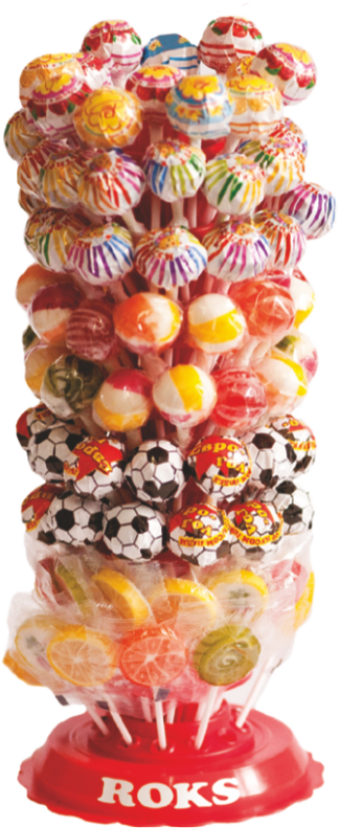 Леденцы на палочке ROKS Елка ассорти 12 г 132 шт. 1,38 кг (018)