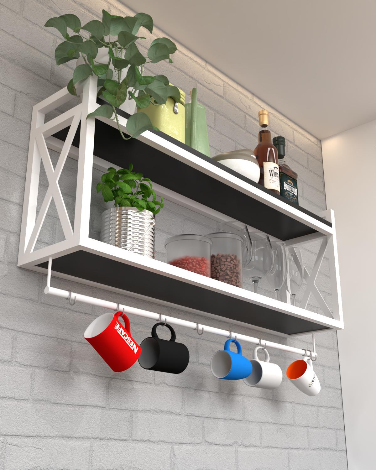 Полиця настінна EcoLoft WallNest DSP-1427W-5 в стилі лофт Чорний (DSP-1427W-5)