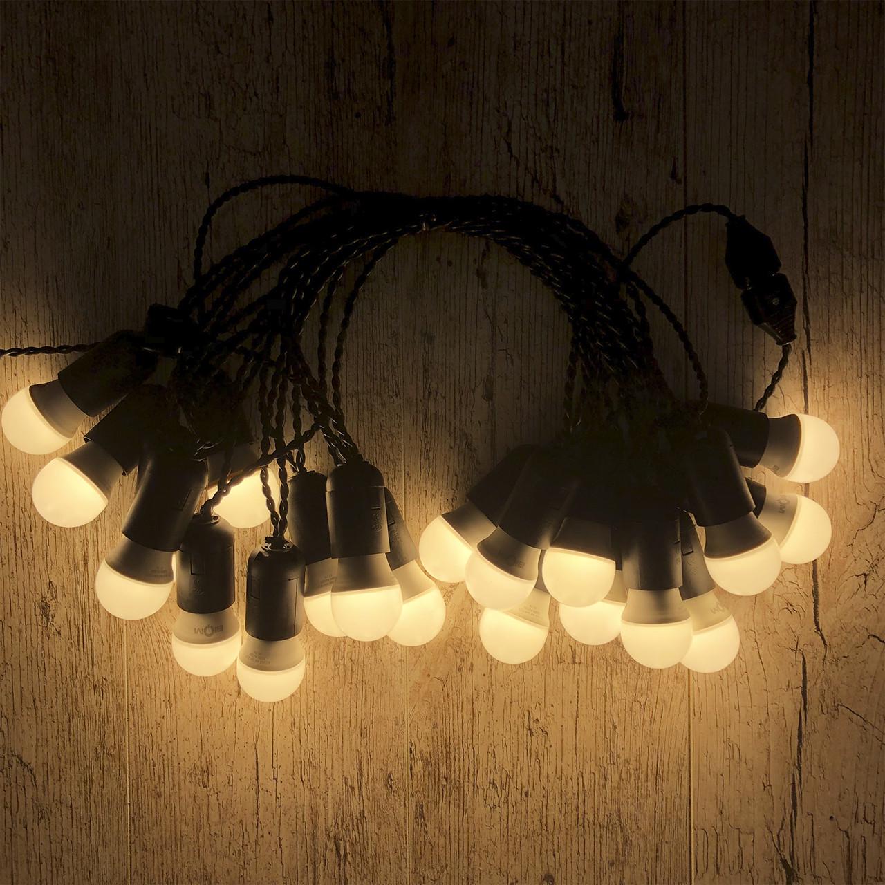 Ретро гирлянда для помещений Alphatrade 20 м 40 ламп LED Черный (120164) - фото 2