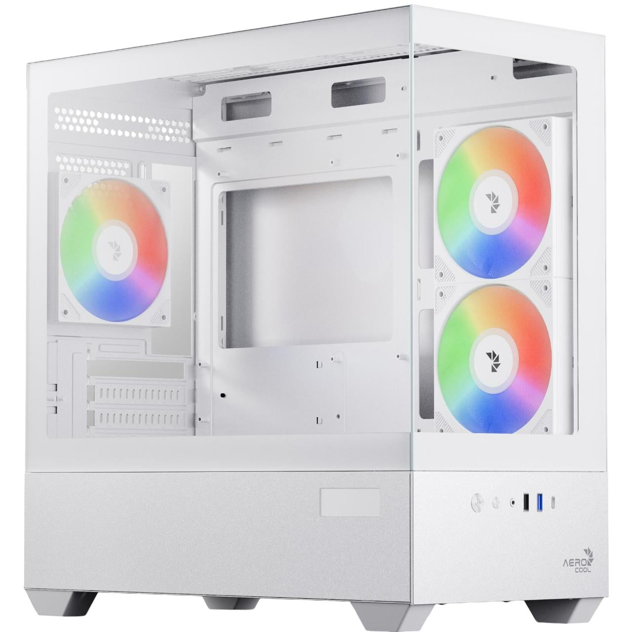 Корпус для ПК AeroCool P300D Digi-G-WT-v1 Mini-Tower no PSU MicroATX/Mini-ITX ARGB White (ACCS-PN05033.21)