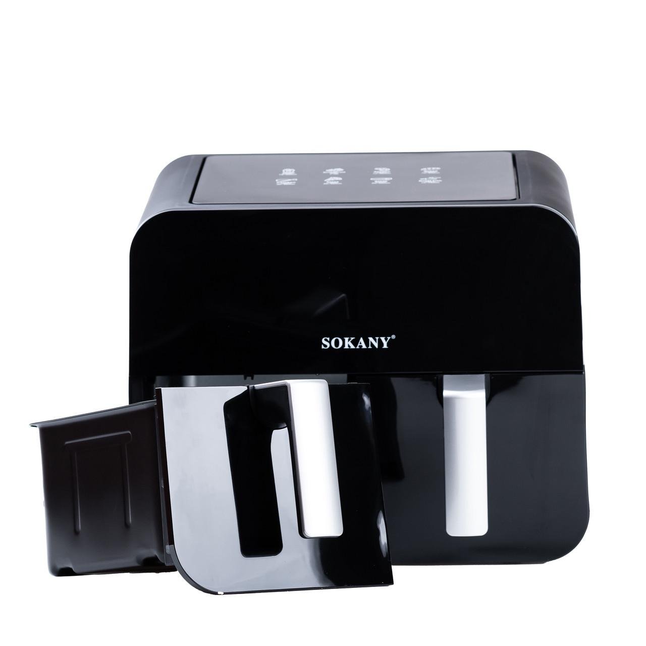 Аэрофритюрница SOKANY SK-10005 с двумя отделениями 10 л 2400 Вт Черный - фото 4