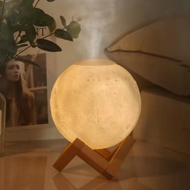 Зволожувач повітря-нічник RIAS Moon Lamp "Місяць" 13 см 6 кольорів 400mAh 880ml (3_05155) - фото 2