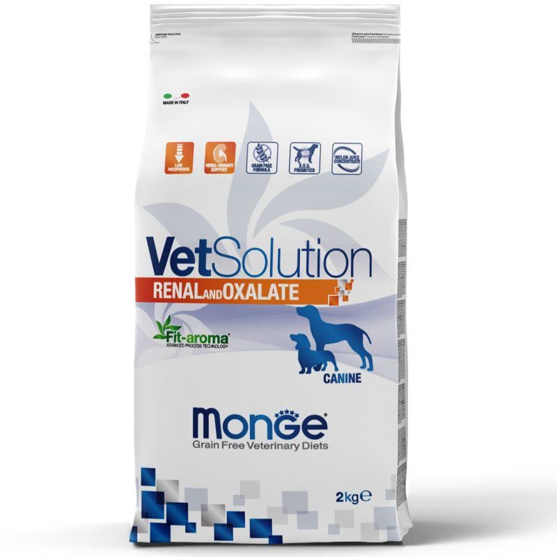 Корм для лікування ниркової недостатності дорослих собак Monge VetSolution Renal canine 2 кг (31489395)