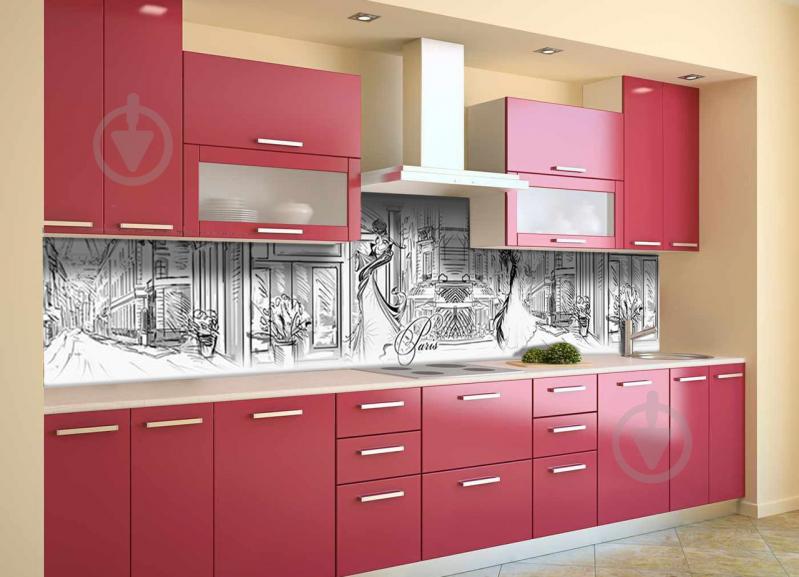 Скинали на кухню Zatarga «Нарисованный Париж» 600х2500 мм виниловая 3Д наклейка кухонный фартук самоклеящаяся Z180521 Скинали на кухню Zatarga «Нарисованный Париж» 600х2500 мм виниловая 3Д наклейка кухонный фартук самоклеящаяся Z180521