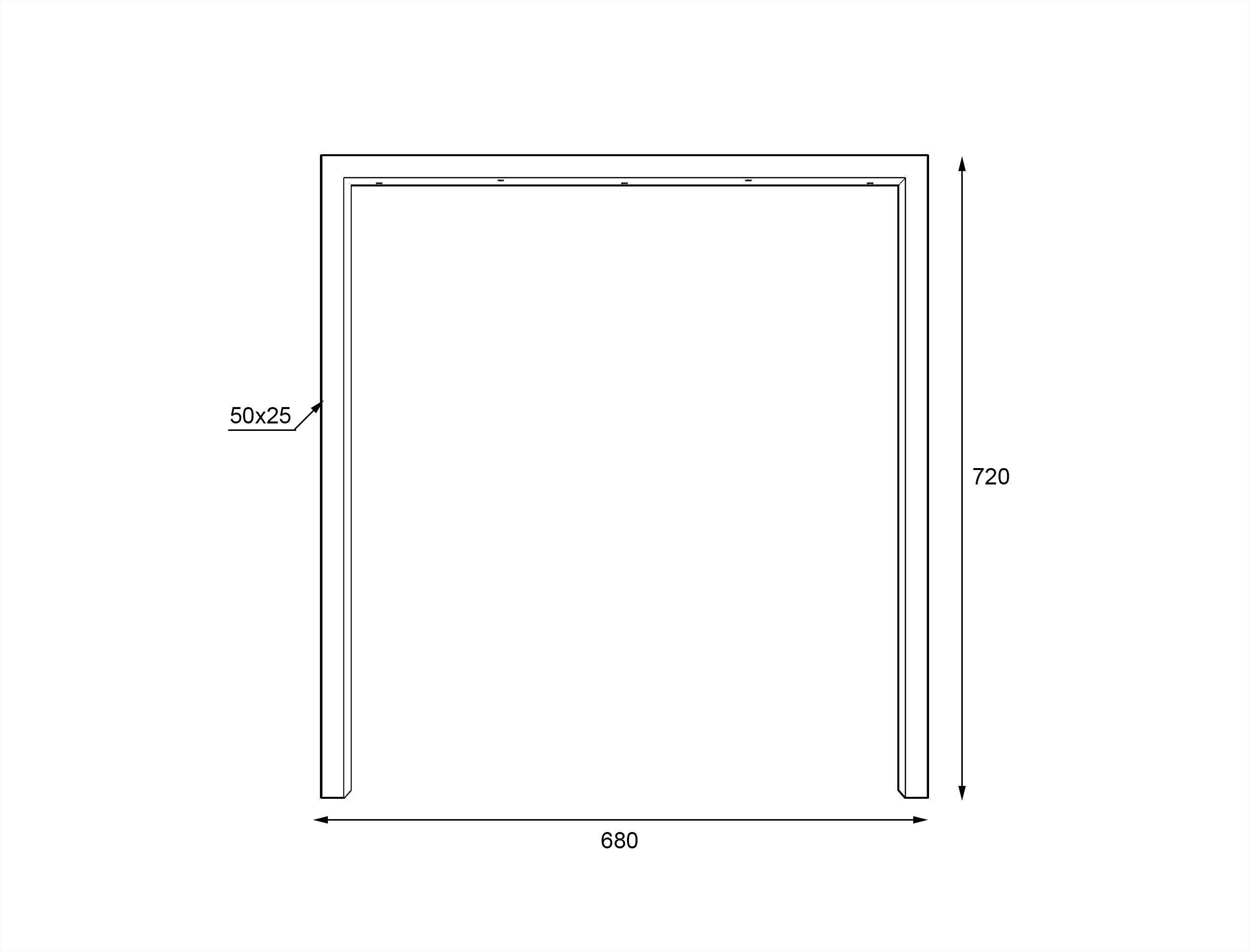 Опора для столу Lofty Серія 27 із металу ширина 680 мм Чорний - фото 2