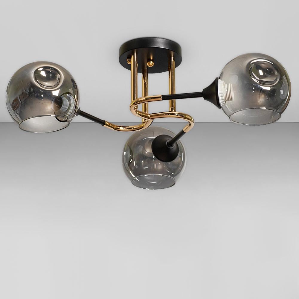 Люстра потолочная Light House SC-18733/3 FG+BK d 520х210 мм Черный/Золотой/Стальной Люстра потолочная Light House SC-18733/3 FG+BK d 520х210 мм Черный/Золотой/Стальной