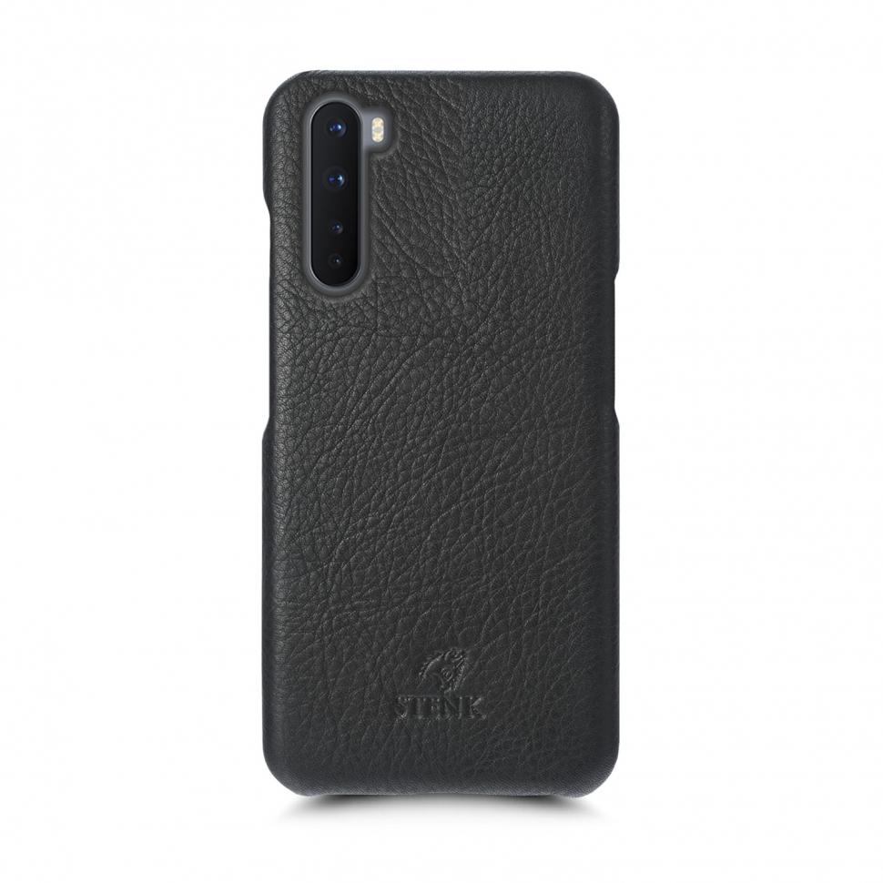 Кожаная накладка Stenk Cover для OnePlus Nord Черная (69354)