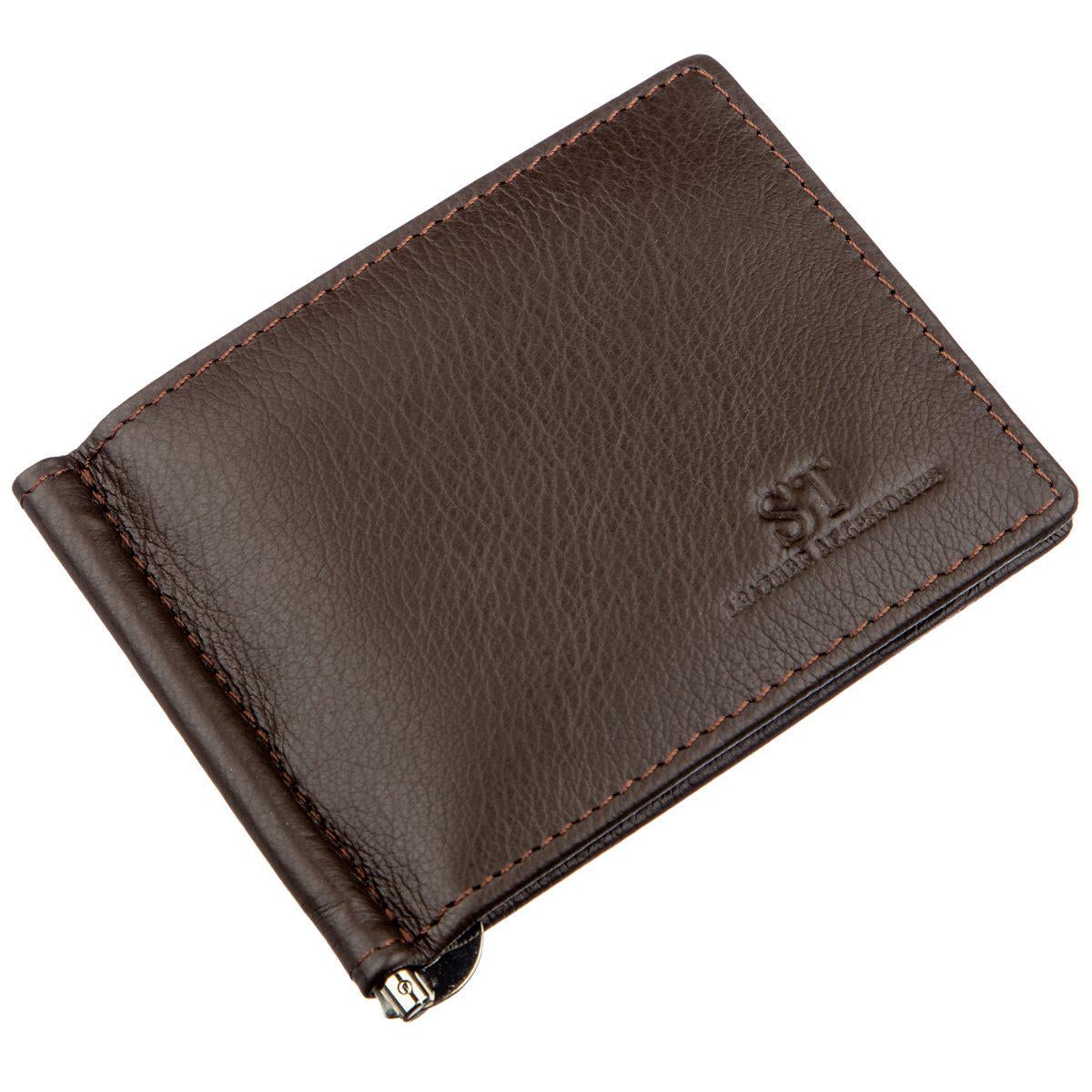 Зажим для денег ST Leather 18943 на магните Коричневый Зажим для денег ST Leather 18943 на магните Коричневый