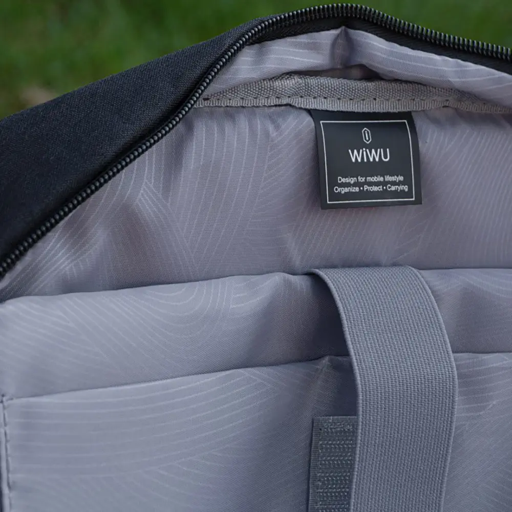 Рюкзак для ноутбуків WIWU Minimalist Backpack із вологостійкого поліестеру нековзке покриття на лямках 15,6" Чорний (46028) - фото 5