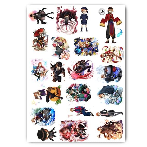 Стикеры наклейки аниме Великий из бродячих псов Чуя А4 лист (stik_134)