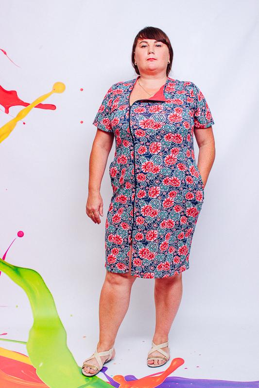 Халат женский Носи свое Герберы р. 54 Красный (8054-005-v23)