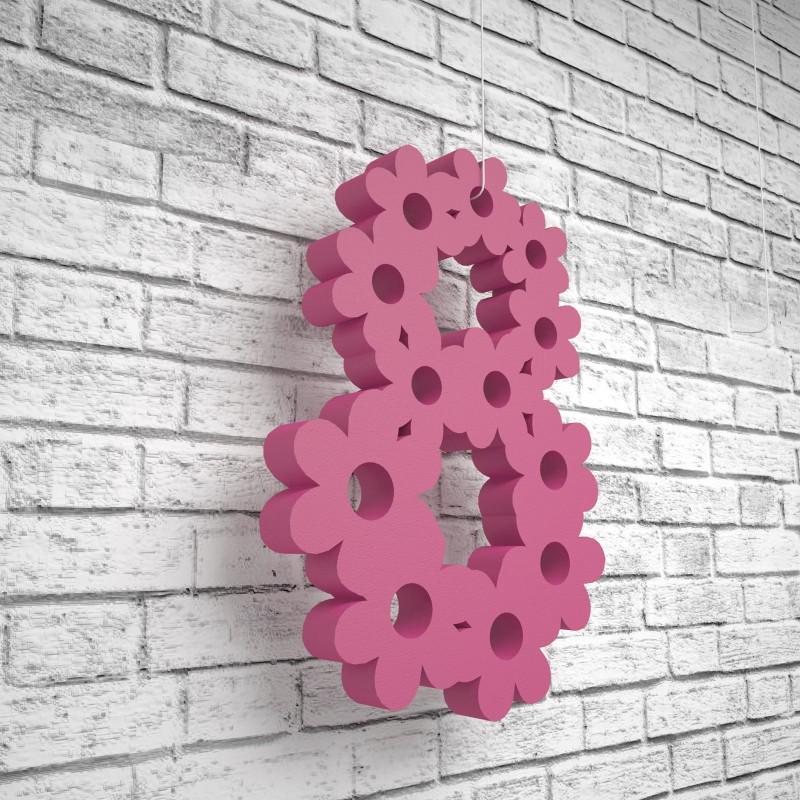 Фігура декор з пінопласту ТМ PPM Вісімка з квітів Рожевий