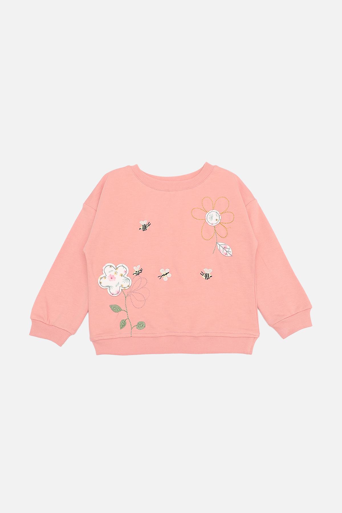 Свитшот для девочки 98 см Пудровый (ЦБ-00271941)
