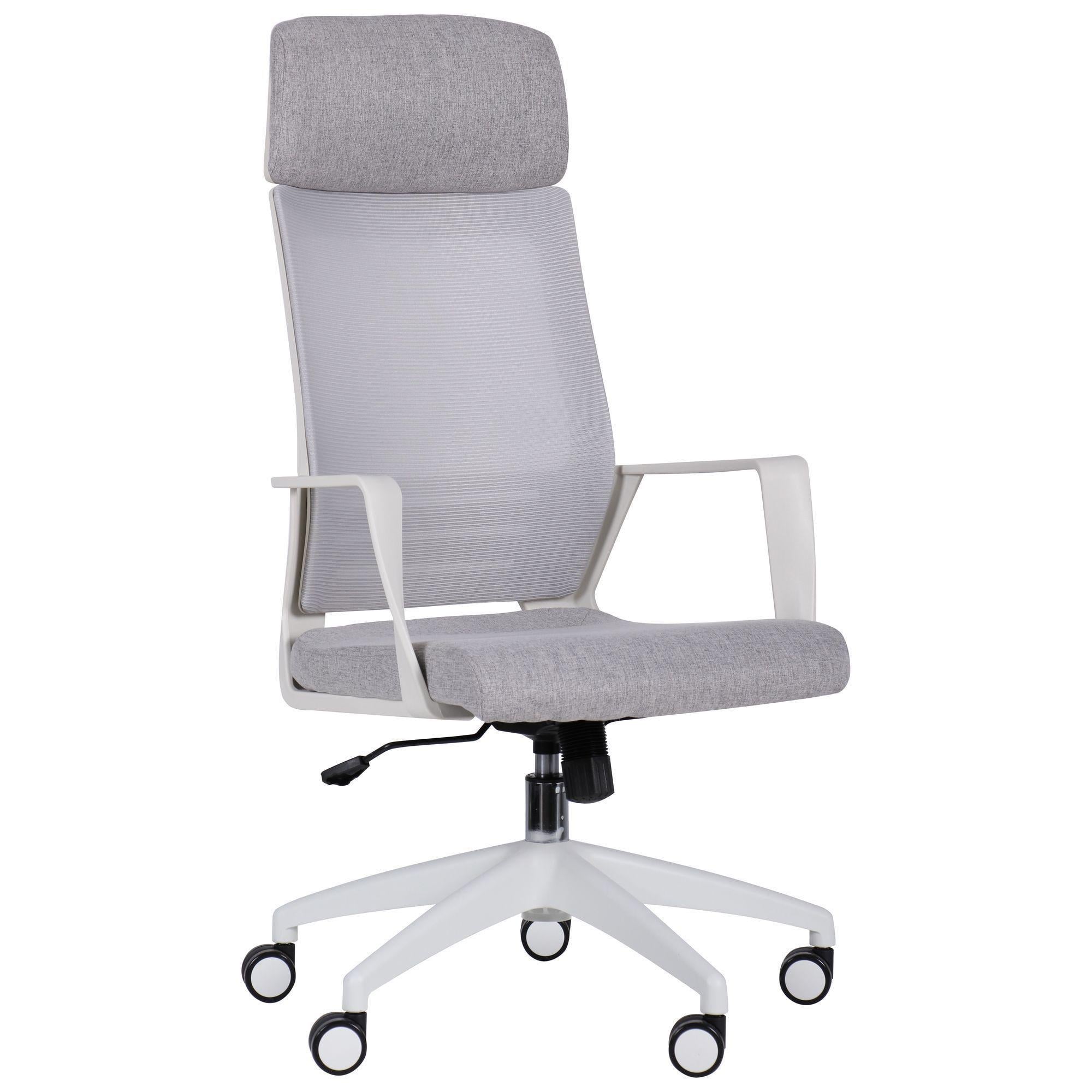 Офисное кресло AMF Twist white для кабинета/офиса пластик/текстиль 1150+70х620х610 см Белый/Серый