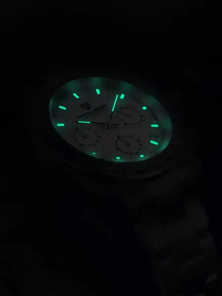 Наручний годинник чоловічий Pagani Design PD-1727 водонепроникний кварцевий з хронографом Silver/Black (22816035) - фото 8