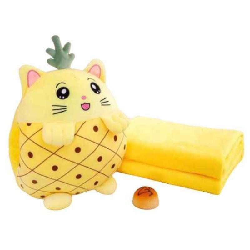 Игрушка-подушка муфта Котик-ананас 35 см (1-25-10615)