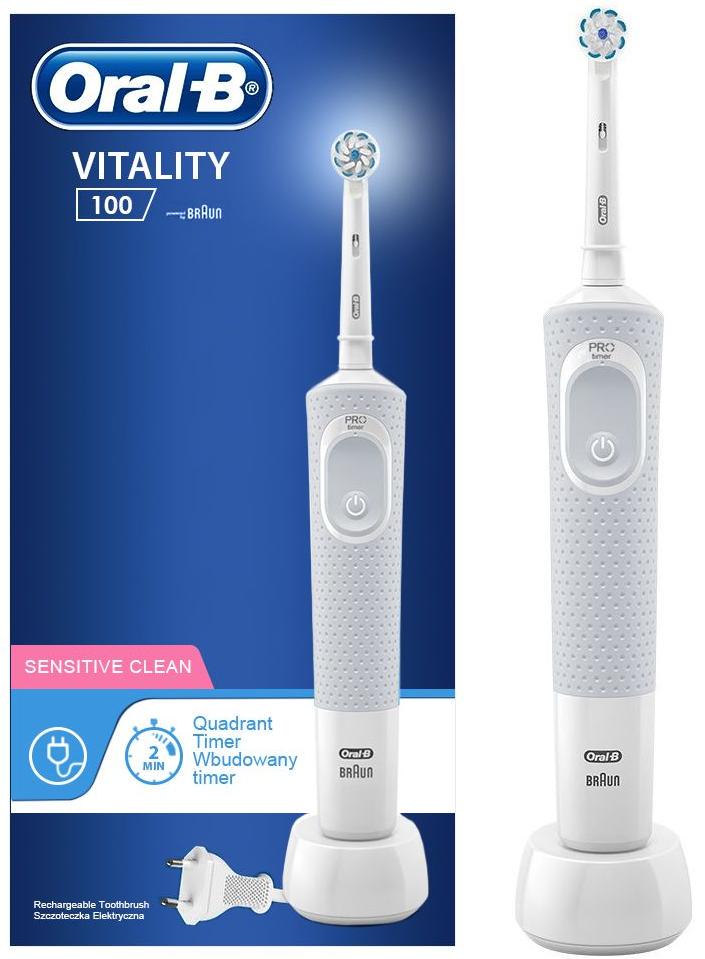 Электрическая зубная щетка Oral-B Vitality D100 Pro Sensitive Clean White (357188) - фото 2