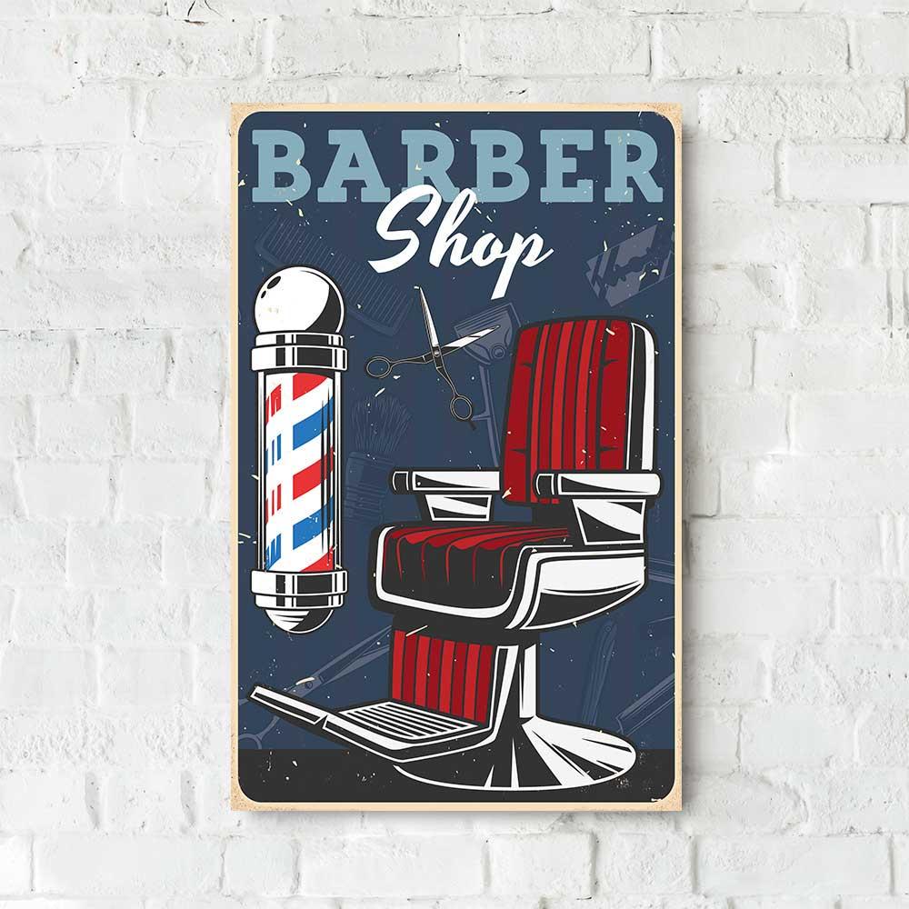 Постер настенный из дерева TheGravix Barber Shop 87х57 см (2858562945)