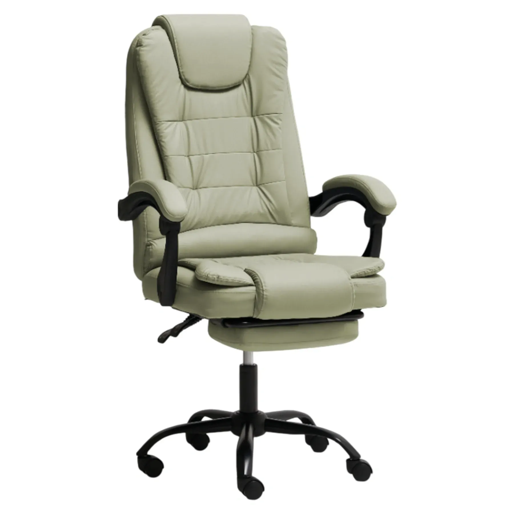 Крісло комп'ютерне DEXON OPTIMA з еко-шкіри з підставкою для ніг Бежевий