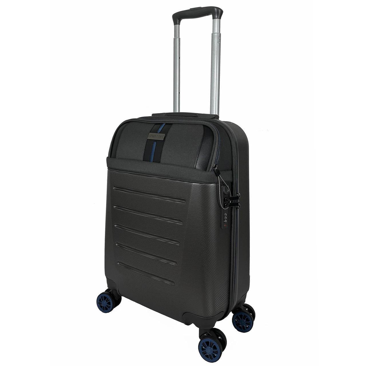 Чемодан SEMI LINE 20" S Dark Brown/Blue Line (T5736-1)